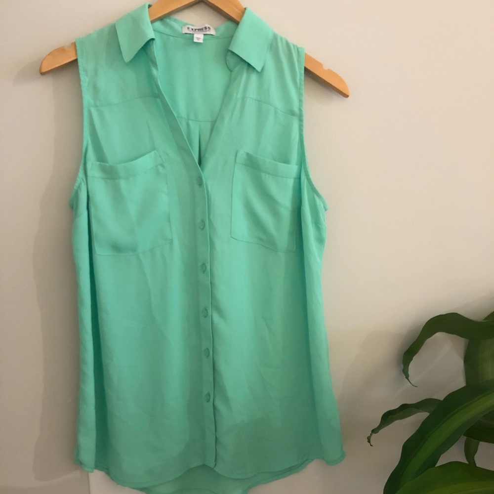 Teal blouse - express